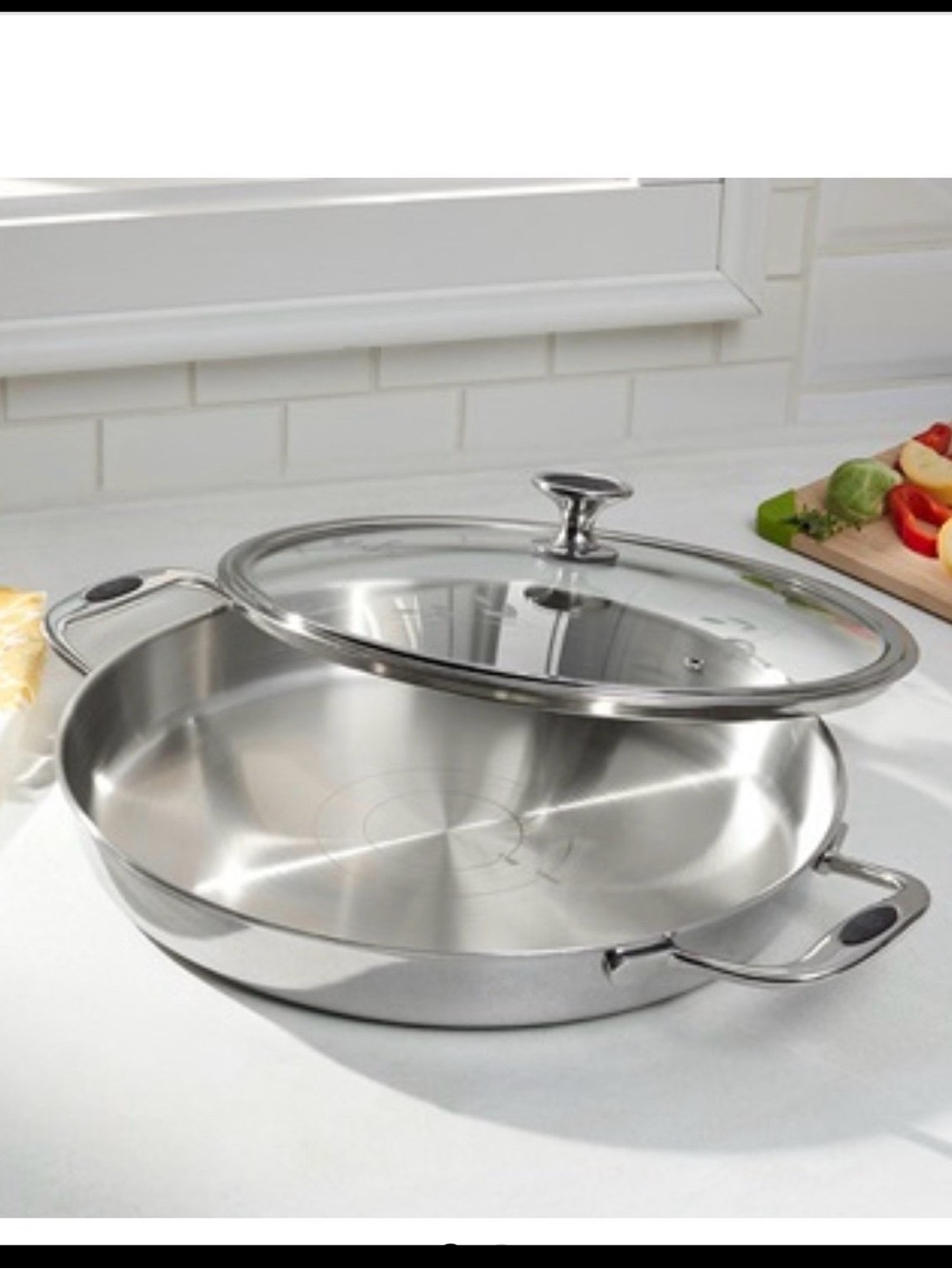 Princess House Stainless Steel Sauté Pan with Glass Lid - Silver